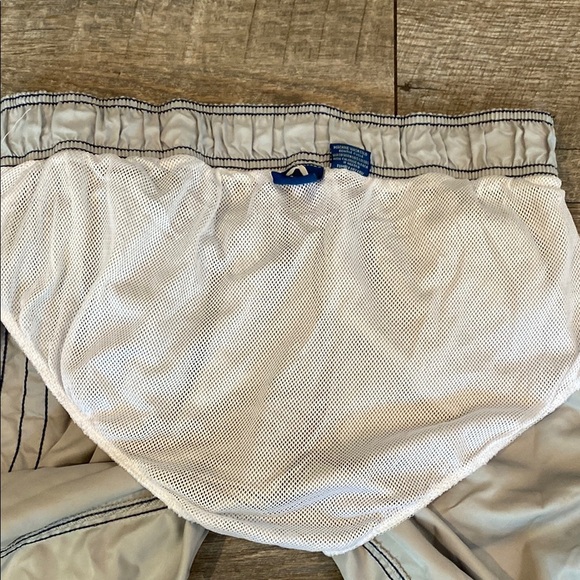 Kanu Surf Tan and Blue Swim Trunks with Elastic Waistband - Picture 7 of 8